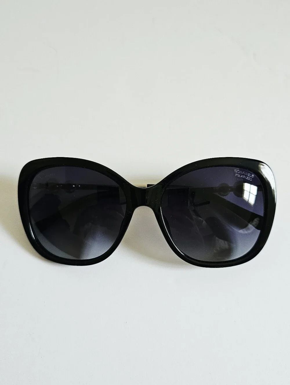 Chanel Acetate Butterfly Winter Pearl Sunglasses 5339-H Black